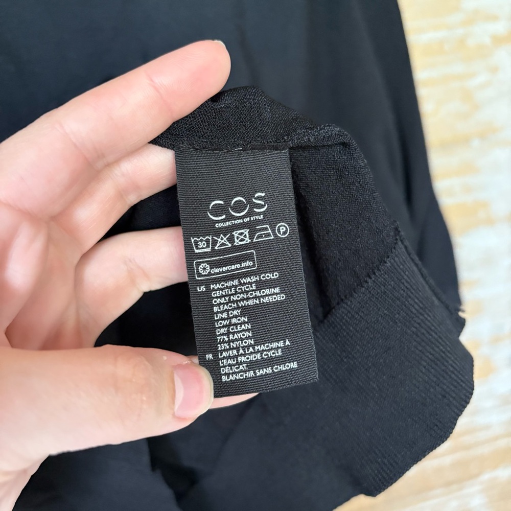 COS Knit 3/4 Sleeve Top Classic Minimalist Work Wear Basic Womens XS - Picture 5 of 5